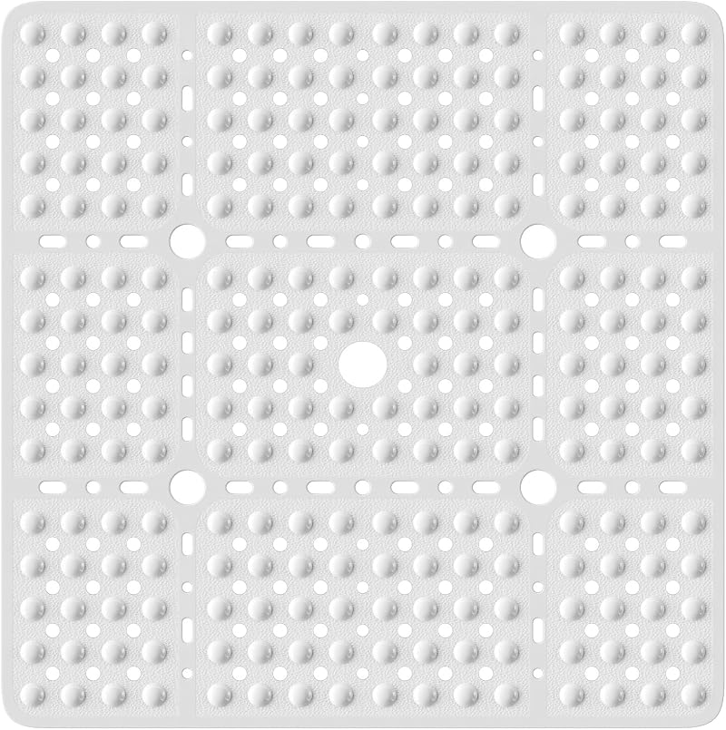 XIYUNTE Large Square Shower Mat 70x70cm Non Slip Anti Mould White