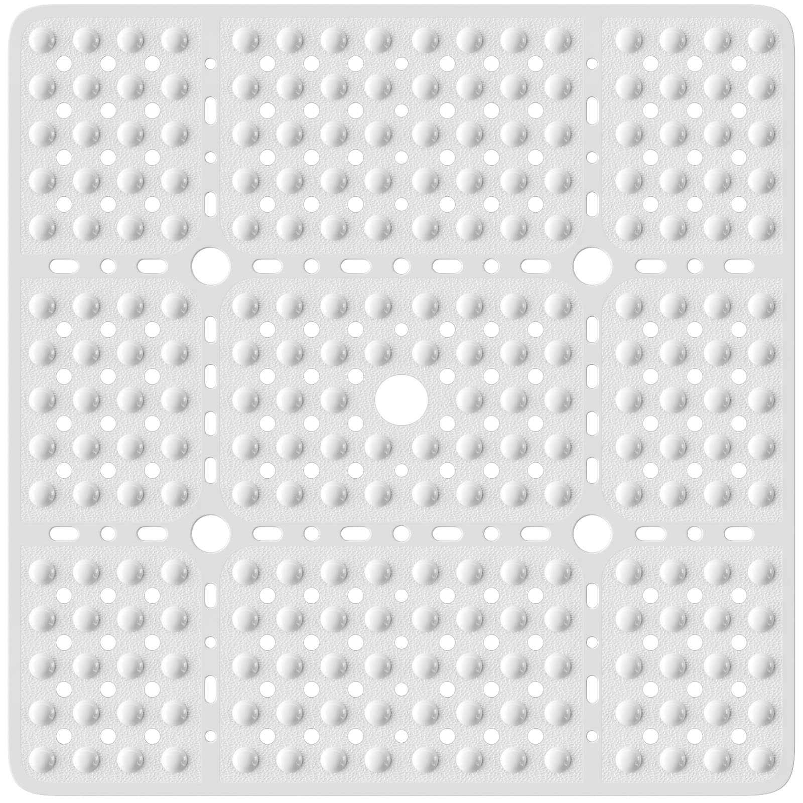XIYUNTE Large Square Shower Mat Non Slip Anti Mould - 70x70cm Extra Large Non Slip Shower Mats for Inside Shower, Anti Slip Shower Mat for Elderly, Large Shower Tray Mat, Machine Washable, White