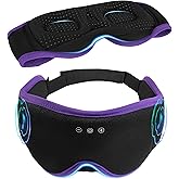 LC-dolida Sleep Mask with Headphones Bluetooth 5.4, 3D Sleeping Headphones for Side Sleepers Bluetooth Sleep Mask Blackout Bluetooth Eye Mask for Sleeping Travel Meditation Men Women