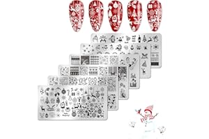 JERCLITY 6pcs Christmas Nail Stamping Plate Christmas Nail Stamping Plates for Nails Santa Claus Snowflake Elk Image Plates Nail Stamper Kit for Christmas Nail Art