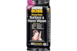 Grime Boss Heavy Duty Wipes Hands, Equipment, Garden, Auto, Camping, 30 Count