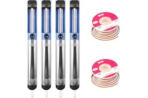 Evenpop Solder Sucker Desoldering Wick Kit, 4PCS Desoldering Pump with 2PCS Solder Wick, Solder Removal Tool for Industrial, DIY Handwork and Electronic Repair