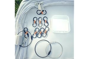 Qivievsa 8Pcs Zipper Clips Anti Theft Travel Set,Lockable Zipper Clip with Extension Ring,for Backpacks, Crossbody Bag, Double/Single Zippers, Anti Pickpocket Zippers Lock