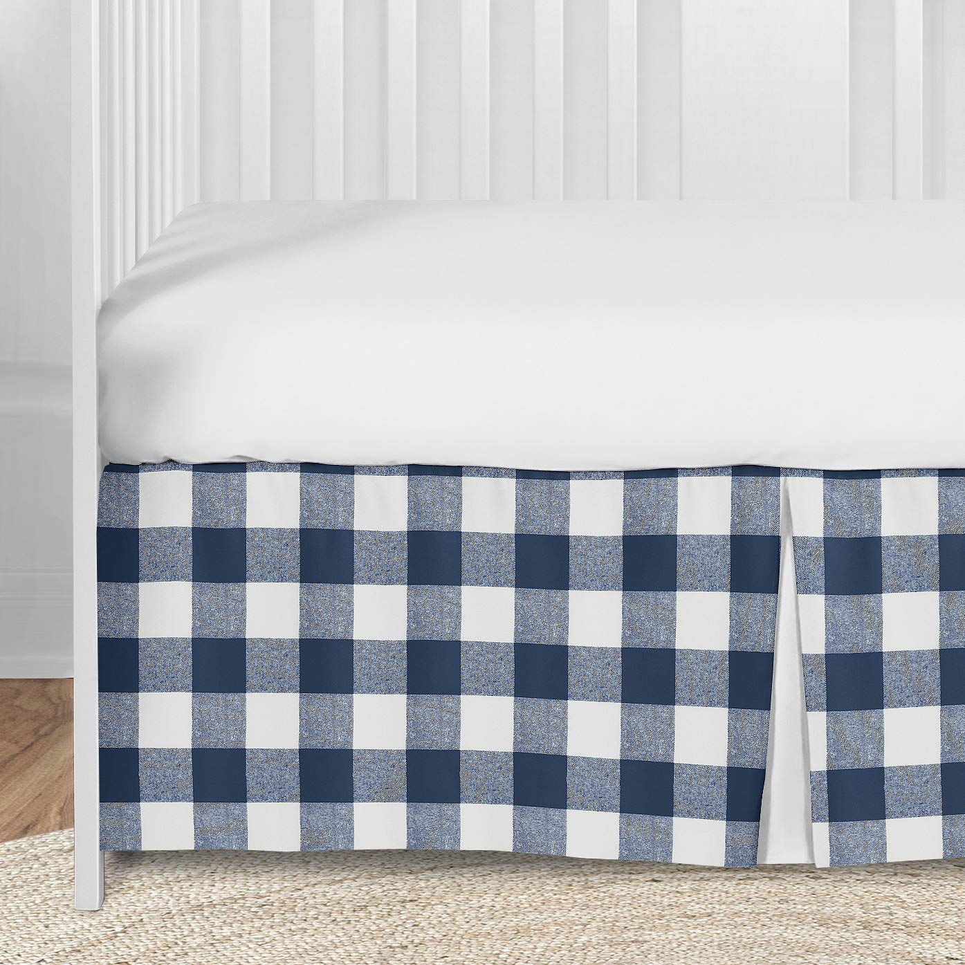 blue buffalo plaid crib bedding
