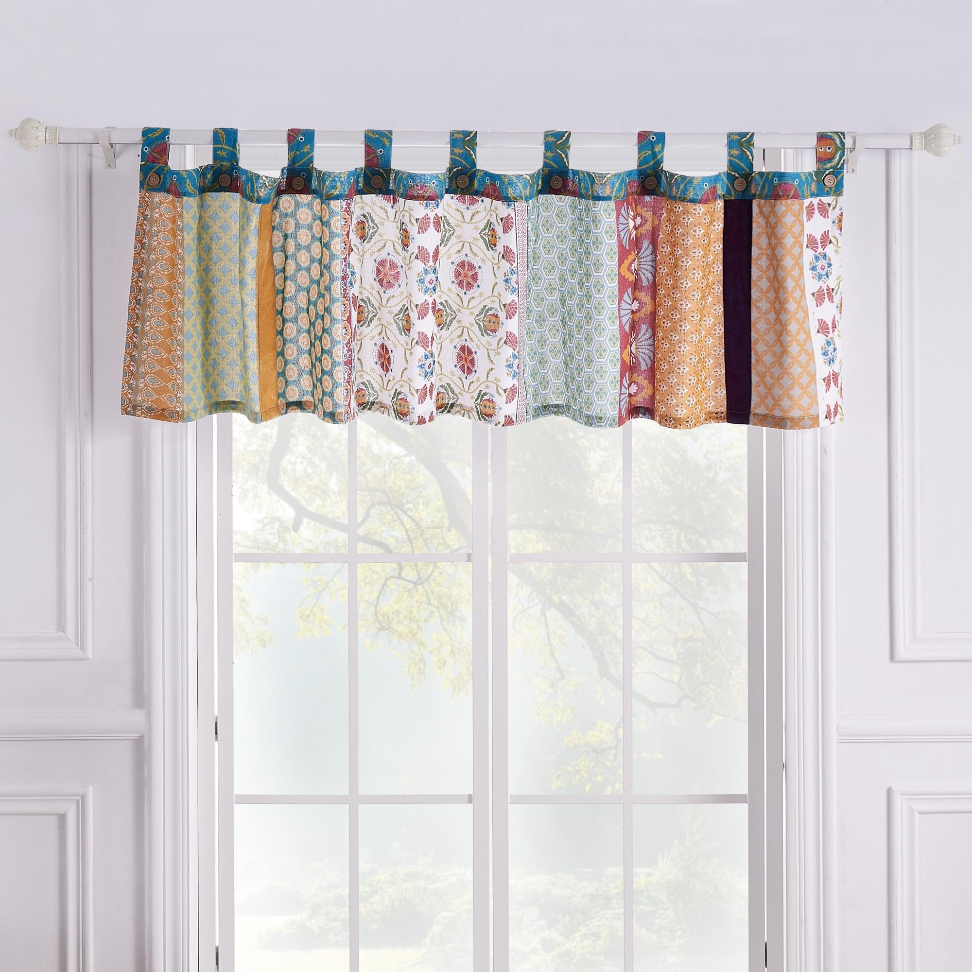 Greenland Home Barefoot Bungalow Thalia Window Valance, Fabric, Multicolor
