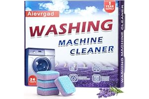 Aievrgad Washing Machine Cleaner Tablet : 24pack/12 Month Supply, washer cleaner table for laundry,top loader,front load or HE washing machine, effective deep cleaner, descaler, remover(Lavender)
