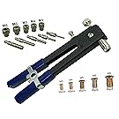 Muzata Heavy Duty Blind Rivet Nut Kit Set, Riveter Tool, Rivet Nut Gun, Rivet Gun, Riveting Tools, Thread Hand Riveter with 250PCS Rivet Nuts