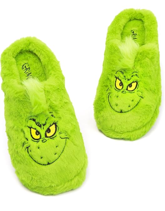 Dr. Seuss The Grinch Christmas House Slippers Men’s/Boys Size 7/8 New Dr. Seuss THE GRINCH & MAX Slip On Slippers Size 2/3  main image 4