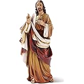 Joseph's Studio by Roman Inc., Renaissance Collection, 6.25" H Sacred Heart of Jesus, Religious Figure, Religious Décor, Catholic Gifts, Resin (6.25"x2.5"x 2")