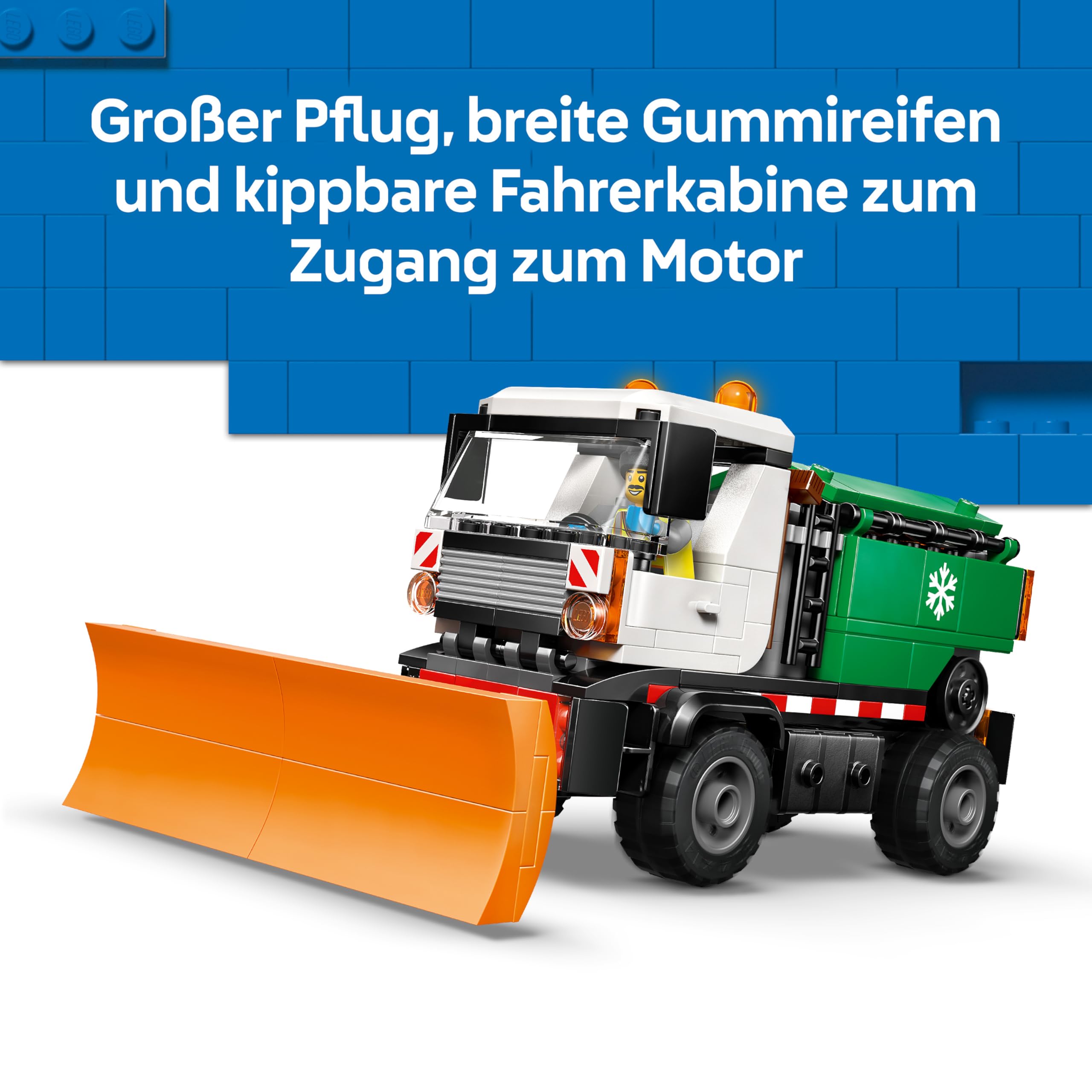 LEGO City Schneepflug - Spielzeug Set mit Minifigur, Werkzeugen und Streufunktion - Geburtstagsgeschenk für Jungen ab 6 Jahren und Technikfans - 60490 3