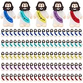 YuDanae 100pcs Jesus Loves You Figures, Mini Jesus Figurines in Bulk for Sunday School Religious Party Favors, Baby Jesus Figure Mini for Baptism Gifts and Easter Egg Stuffers