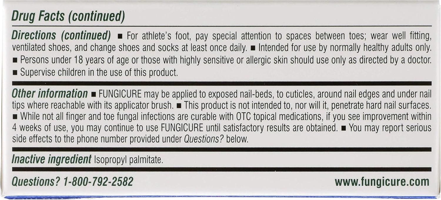 FUNGICURE Anti-Fungal Liquid - Maximum Strength - Kills Exposed Nail-Bed Fungus - Visible Results in as Little as 4 Weeks - 1 fl oz: Health & Personal Care