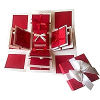 Crack of Dawn Crafts 3 Layered Romantic Explosion Box - Red Love