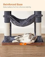 Feandrea Cat Tree Tower 143 cm Multi Level Plush Condo with 4 Scratching Posts view 9