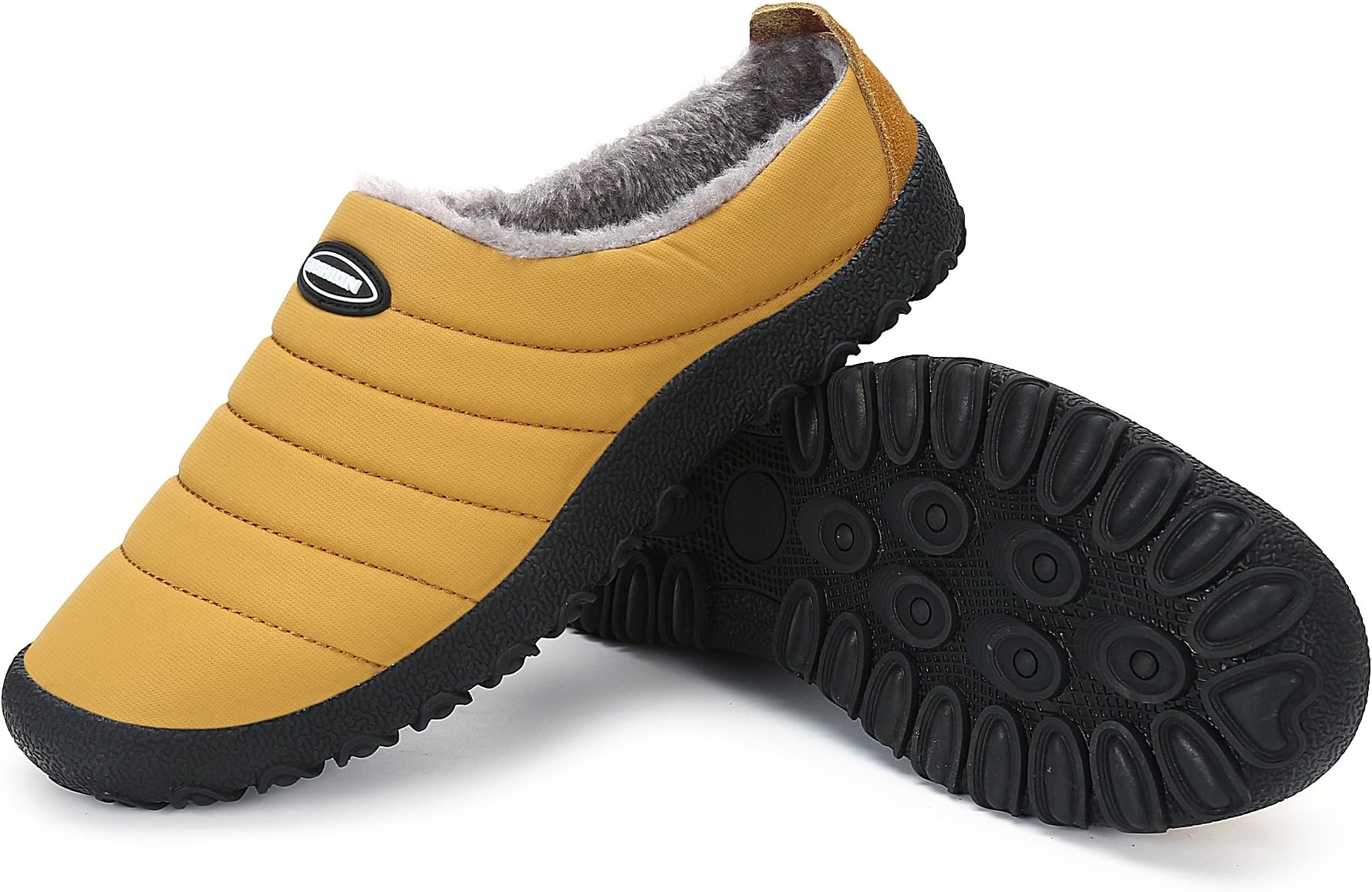 Nishiguang House Slippers for Women Men Soft Wool Plush Lined Slip on Snow Winter Indoor Outdoor Shoes