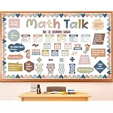 Math Talk Bulletin Board Set Back to School Math Classroom Decorations Mathematics Talk Bulletin Board Decor Educational Maths Paper Cutouts for School Chalkboard Wall Decor Supplies