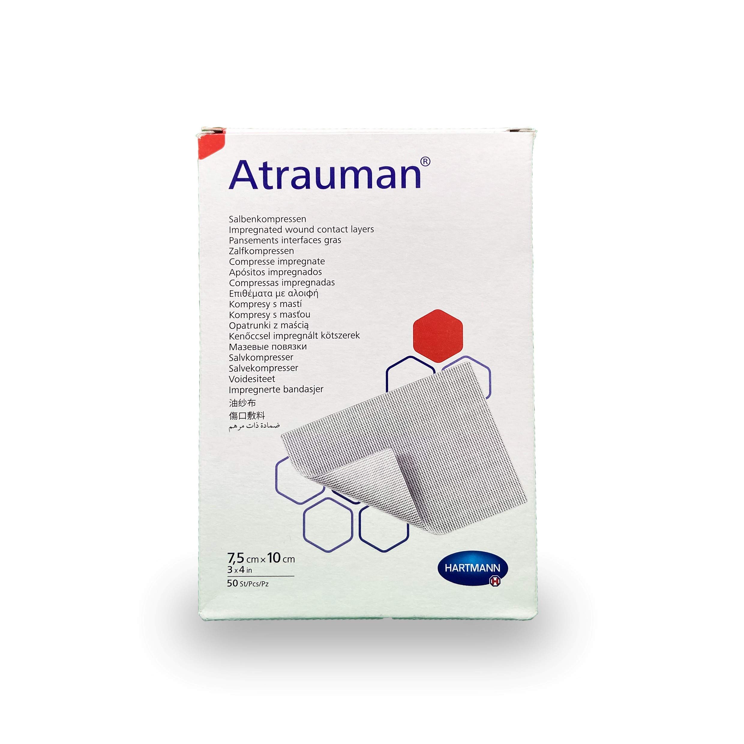Hartmann 99XX0121 Atrauman Dressing, 7.5cm x 10cm, Pack of 50