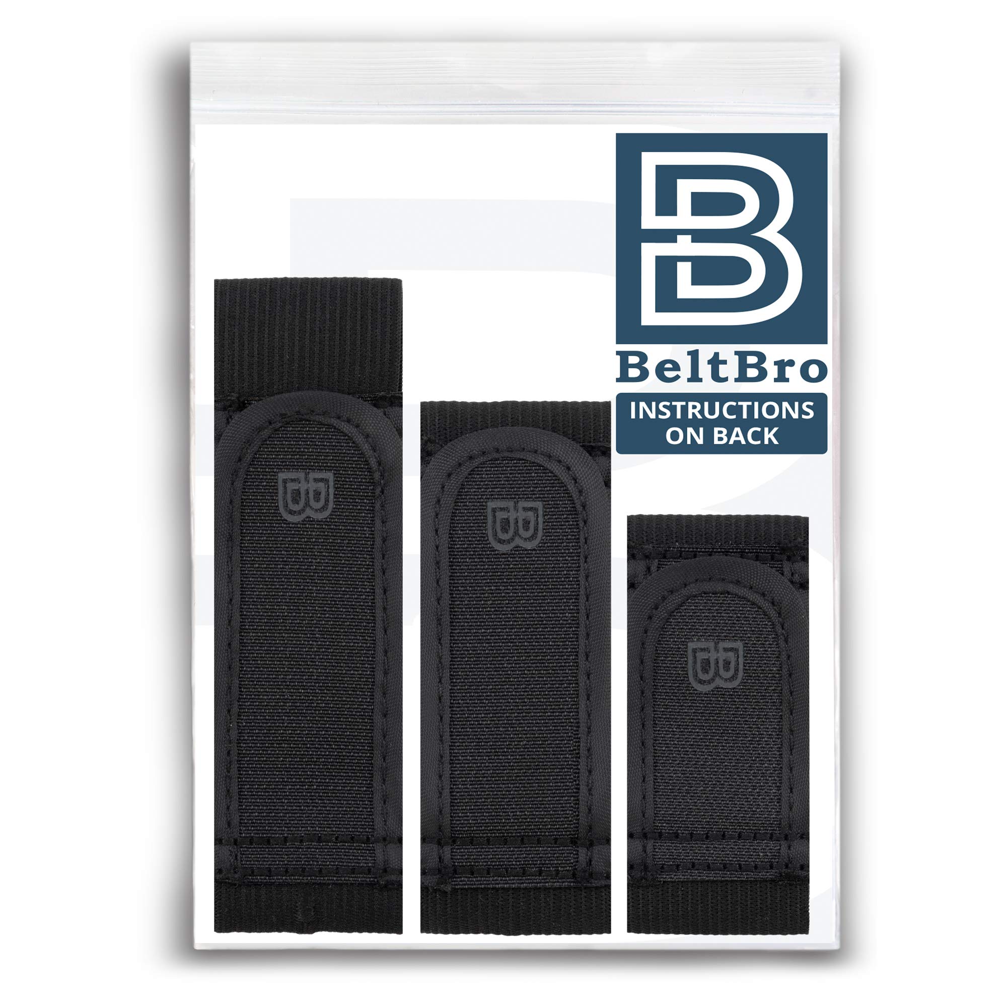 BeltBro Titan MultiPack No Buckle Elastic Belt For Men — Include 1 Small, 1 Medium, 1 Large Belts — Fits 1.5 Inch Belt Loops