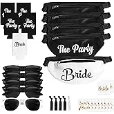 Bachelorette Fanny Packs | 30 Pc - Set of 5 Bachelorette Party Favors & Accessories | 1 Bride Fanny Pack + 4 'Party' Packs | Bachelorette Party Kit with Sunglasses, Koozies & Bridal Accessories