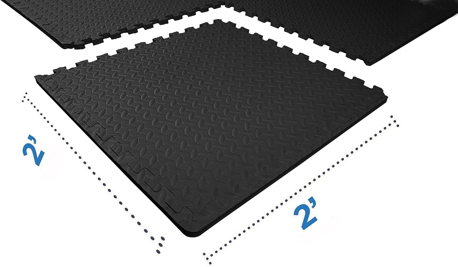 BalanceFrom Puzzle Exercise Mat with EVA Foam Interlocking Tiles, Black, 144 sq. ft. : Sports & Outdoors
