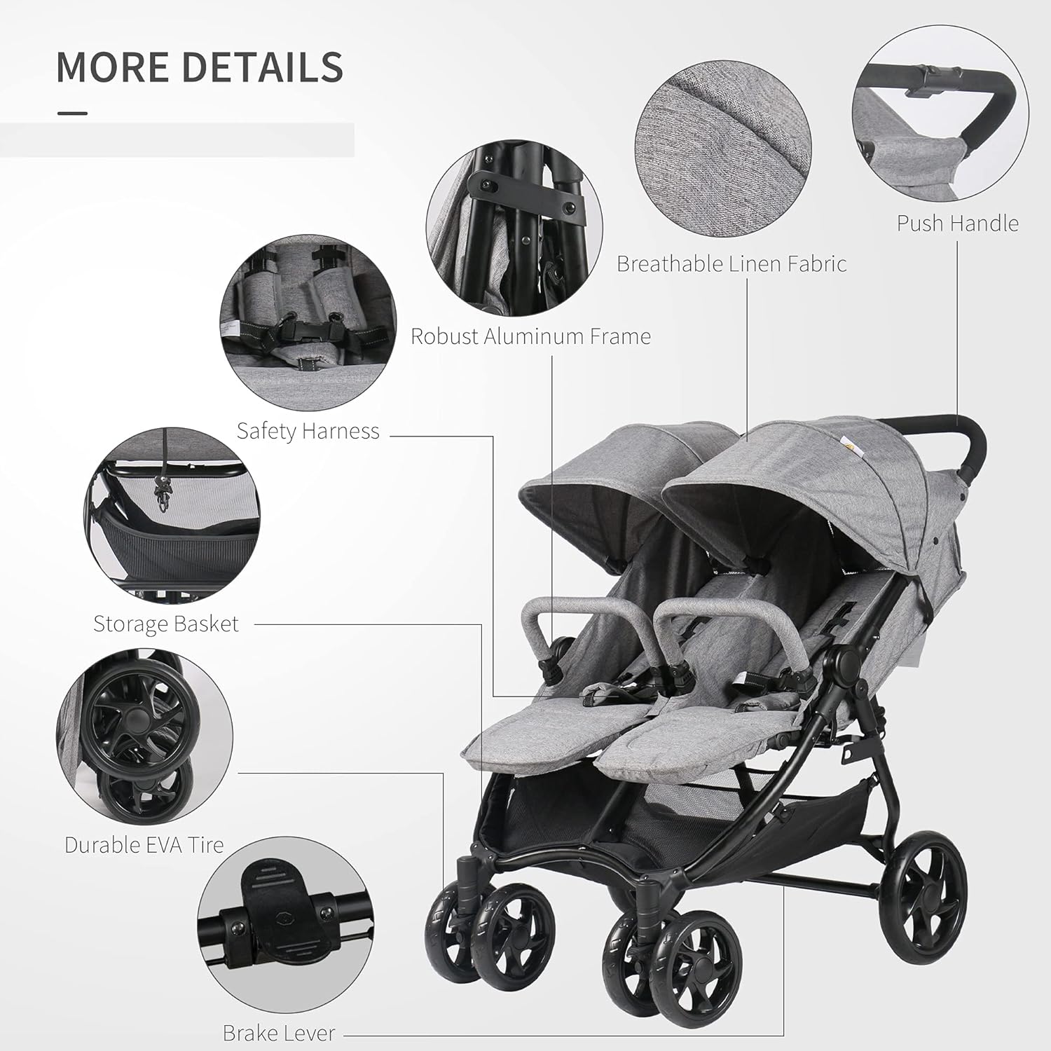 stroller with side basket