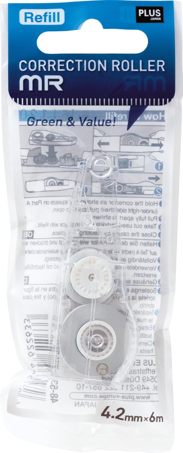 Plus Japan 6 m x 4.2 mm MR Pen Style Refill for Correction Tape 48532 - Image 3