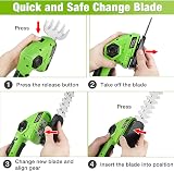 WORKPRO 2 in 1 Cordless Hedge Trimmer & Grass Shear 7.2V 2000mAh Battery view 7