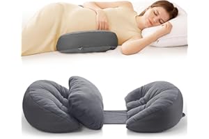 MERITLIFE Pregnancy Pillow: Small Maternity/Pregnancy Body Pillow Support for Back, Legs, Belly, HIPS of Pregnant Women- Super Supportive Filling- Portable Pillow Pregnancy for Travel- Maternity Gift, Grey