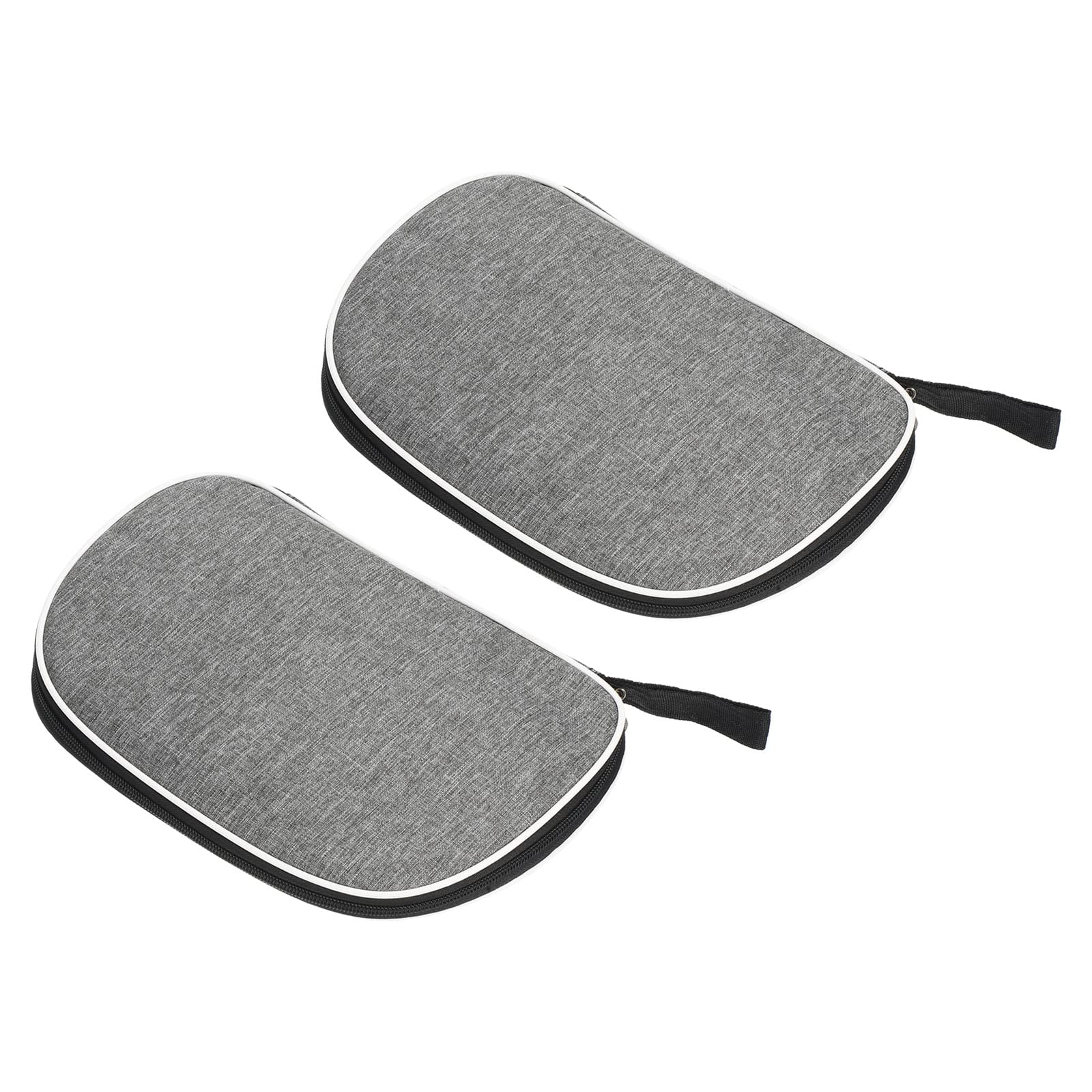 PATIKIL Ping Pong Paddle Case, 2 Pack Table Tennis Racket Case Soft Cover Container Bag Fan Shaped for Sports Accessories, Grey