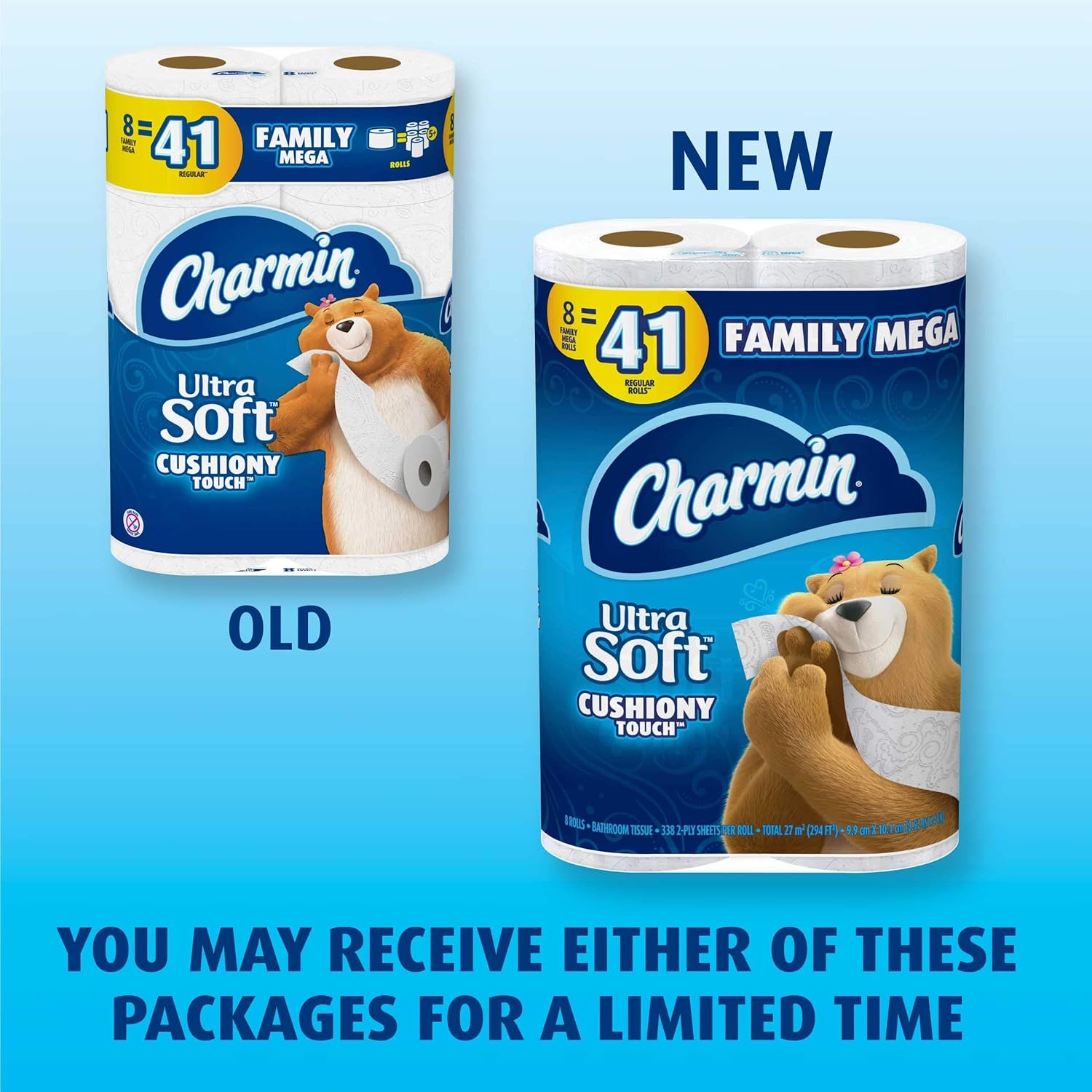 Charmin Ultra Soft Cushiony Touch Toilet Paper, 24 Family Mega Rolls = 123 Regular Rolls: Health & Personal Care