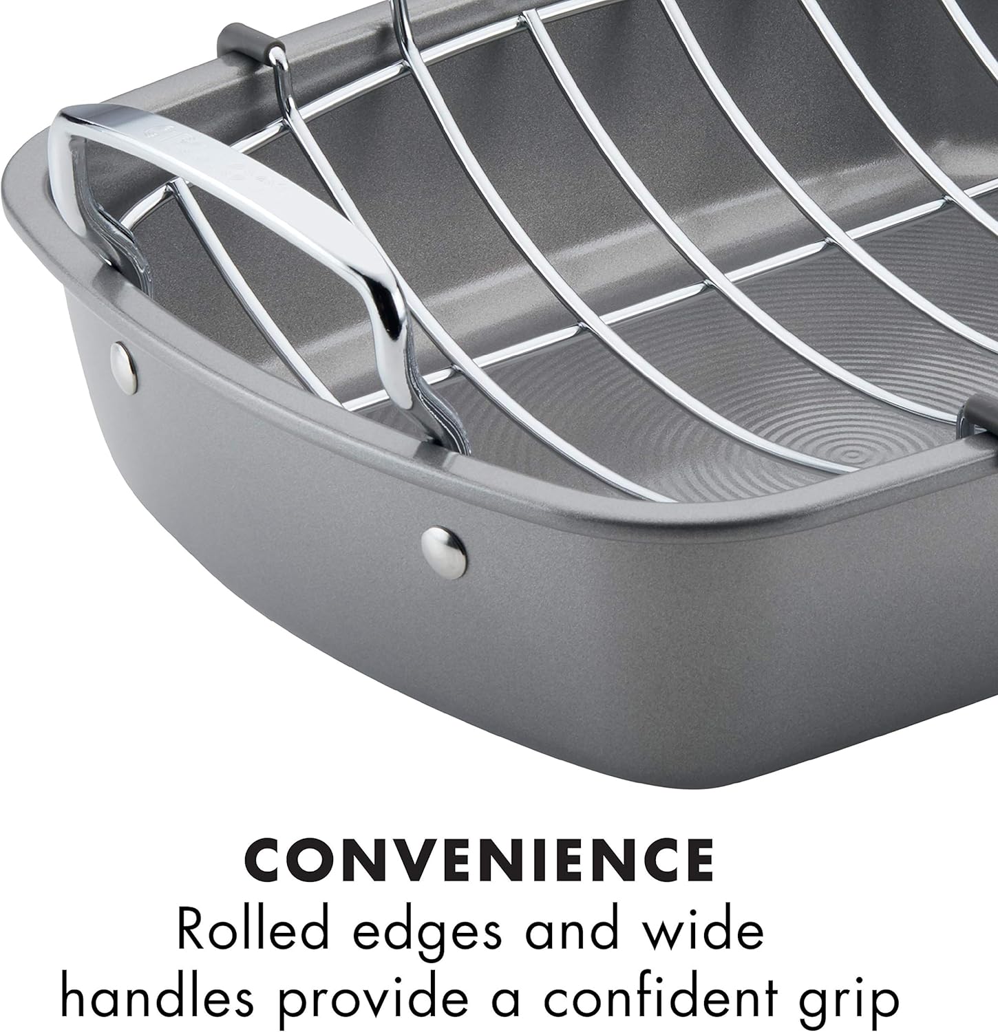 Circulon Nonstick Roasting Pan / Roaster with Rack - 17 Inch x 13 Inch, Gray: Roasting Pans: Kitchen & Dining