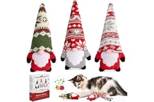 Retro Shaw Christmas Cat Toys, Xmas Catnip Toys for Indoor Kitten Kitty, Safe Kitten Teeth Cleaning Toy, Interactive Cat Chew Kitty Kicker Toy Santa Claus