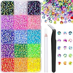 9000Pcs Resin Jelly Rhinestones with Tweezers for