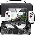 ENCASED Accessories Set for Asus ROG Ally - Handheld Kickstand Case with Hardshell Carrying Bag and Tempered Glass Screen Protector (Black)