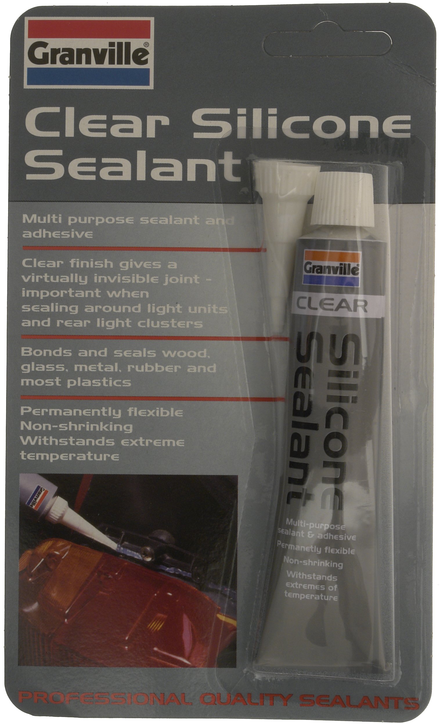 GRANVILLE GV0374 Silicone Sealant, 40 g, Clear