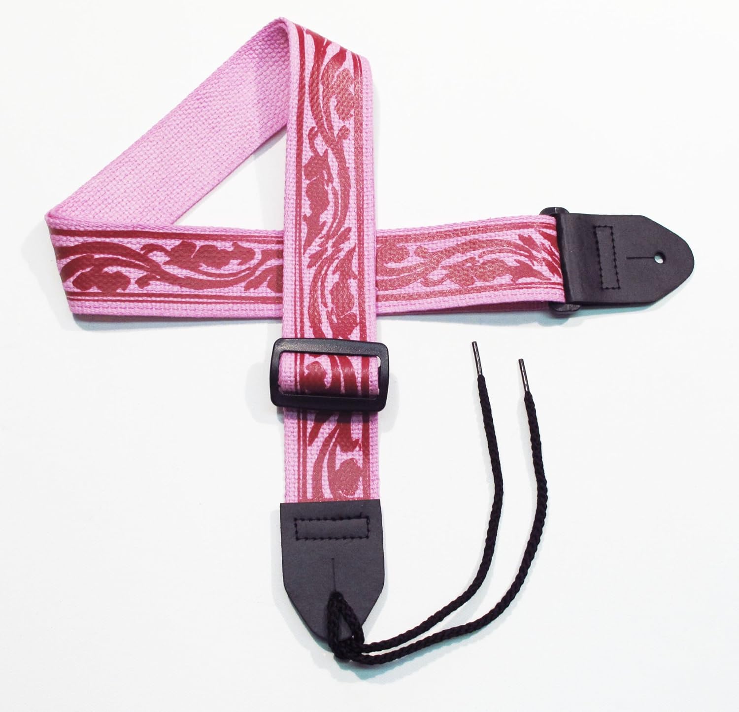 Girls Guitar Strap 2" Cotton Strap with Raspberry Vine
