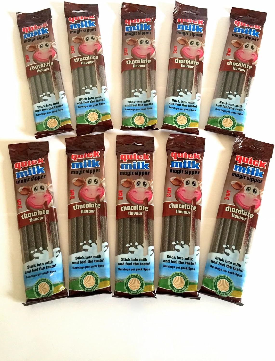 Dr Moo Quick Milk Magic Sipper Chocolate Flavour Sipper Straws 10 x Pack (50 Straws) Amazon.co
