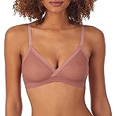 DKNY Women’s Wirefree Sheer Stripe Mesh Bralette, Lightweight & Breathable, Unlined Cups, Adjustable Straps