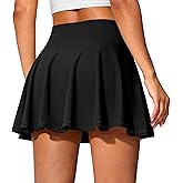 SANTINY 14" Tennis Skirt Golf Skorts with Pockets Tummy Control Shorts Pleated Skirts for Women Athletic Dressy Casual