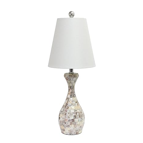 Elegant Designs Lt1002 Shl Coastal Mother Of Pearl Mosaic Capiz Table Lamp