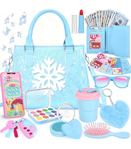 ARANEE Maquillage Enfant Fille Jouet, 17 PCS Kit De Maquillage Lavables Avec Sac à Cosmétiques Cadeau De Noël Anniversaire Princesse Jouet Fille 3 4 5 6 Ans | Votre Wishlist Sur