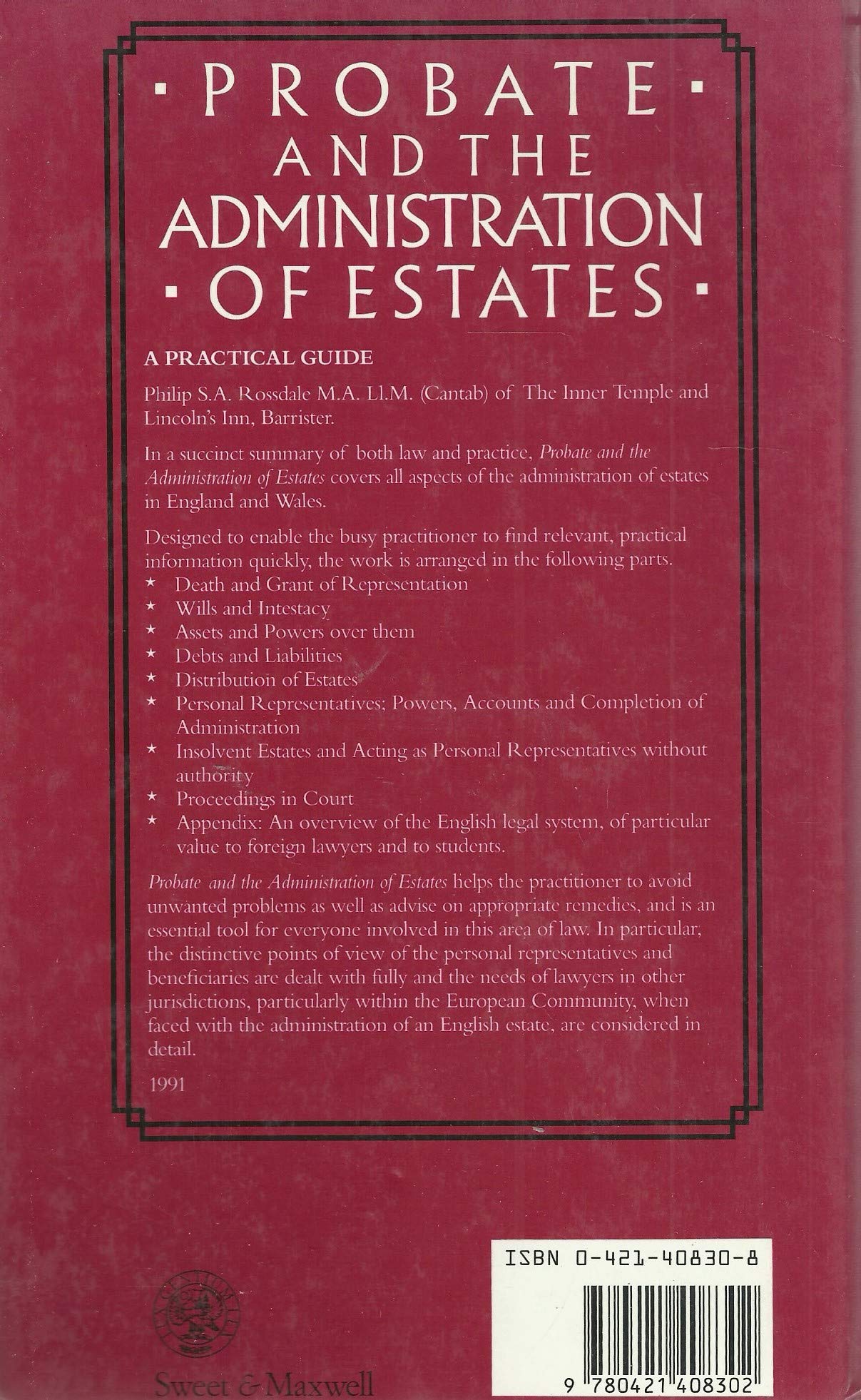 Probate And The Administration Of Estates A Practical Guide - 