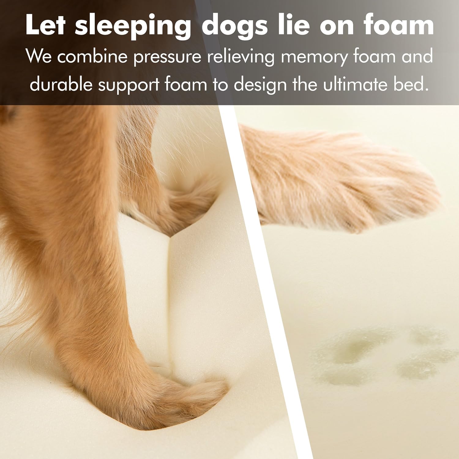 Friends Forever Orthopedic Dog Bed Memory Foam | Bolster Dog Couch Pet Sofa Beds with 100% Suede Removable Cover 4" Mattress Memory-Foam Chew Proof Durable | Size Large 36"x28"x9" Cocoa Brown : Pet Supplies