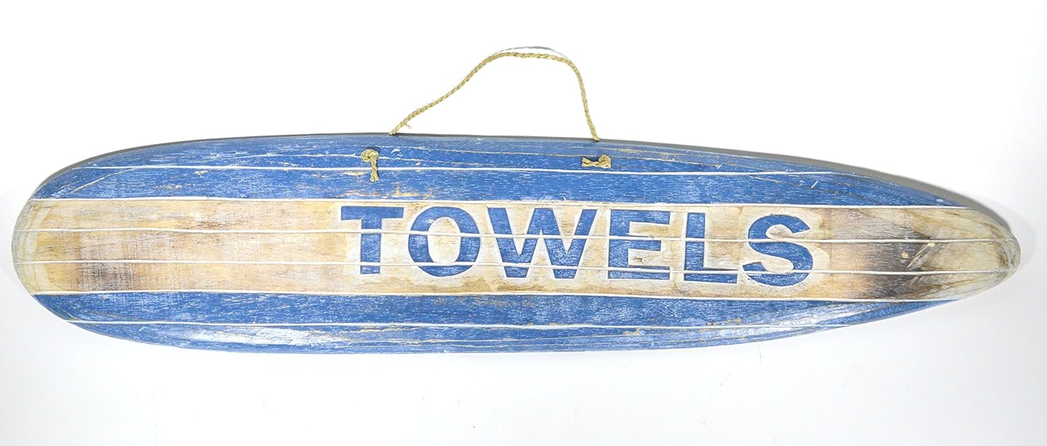 Hand Carved Towels Surfboard Towels Beach Surfboard Wooden Wall Hanging Art Sign Tiki Bar