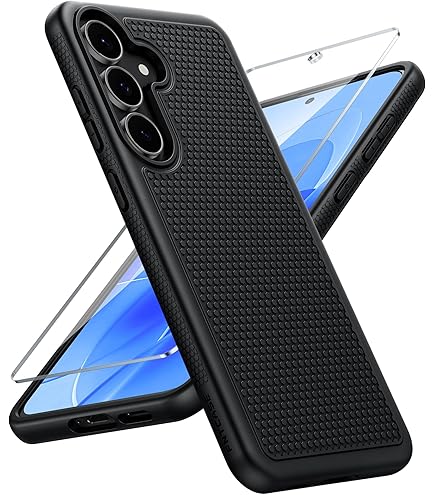 Amazon.com: FNTCASE for Samsung Galaxy S25 Case: Dual Layer Heavy Duty Cell  Phone Protective Cover Shockproof Rugged with Non-Slip Textured - Military  Drop Protection Bumper Tough - 2025, 6.2 inch (Black) :