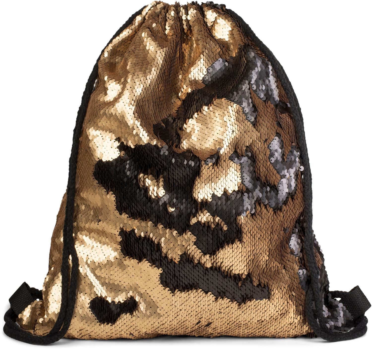 styleBREAKER hipster gym bag with sequins, rucksack, sports bag. bag, unisex 02012110, Colour:Gold/Black