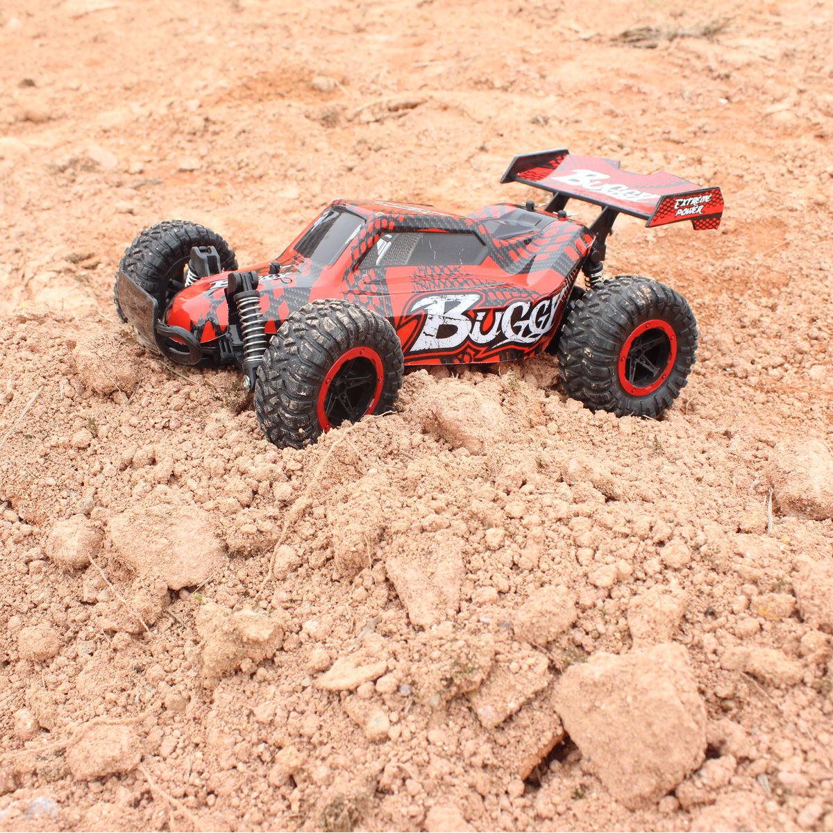 Hugine 1:16 2.4G RC Car Off Road Vehicle High Speed Racing Monster Truck 20km/h Buggy Independent Suspension Radio Control Cars Toys (Red)