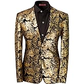 Cloudstyle Men's Dress Floral Suit Notched Lapel Slim Fit Stylish Blazer Dress Suit