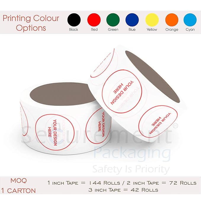 Custom Logo Printed Tapes Custom Tapes (1 Colour Your Logo Printed Tape) MOQ 1 Box 65