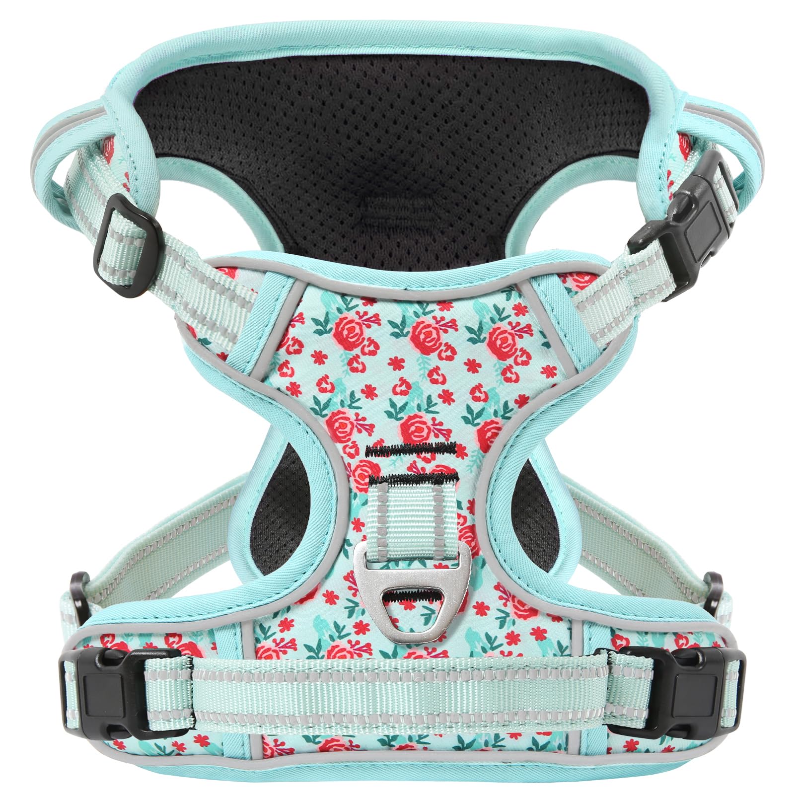 Photo 1 of Timos No Pull Dog Harness, Release at Neck Reflective 3 Snap Buckles Adjustable No Choke Pet Vest with Front & Back 2 Leash Clips, Soft Padded Control Training Handle for Small Medium Large Dogs